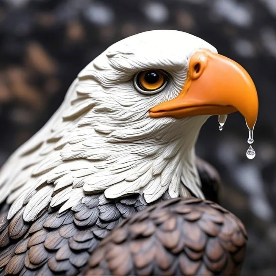 Bald Eagle Resin Statue Outdoor Garden Decor Majestic Hand Painted