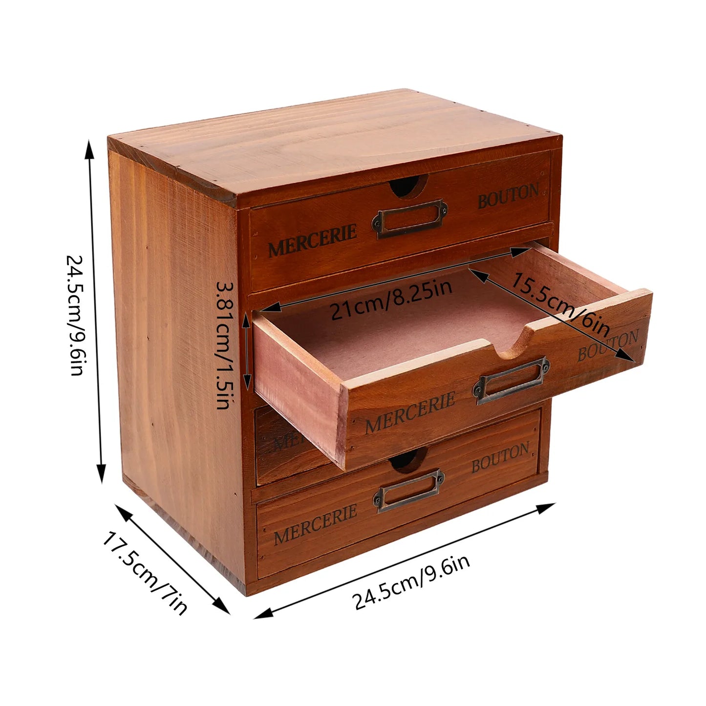 Wooden 4 Tier Desktop Organizer With 16 Drawers For Home Office