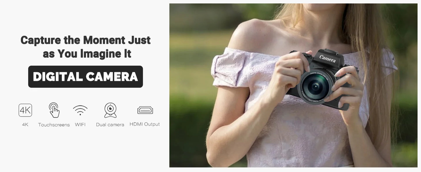 Gavonde 4K 64MP WiFi Vlogging Camera Front and Rear