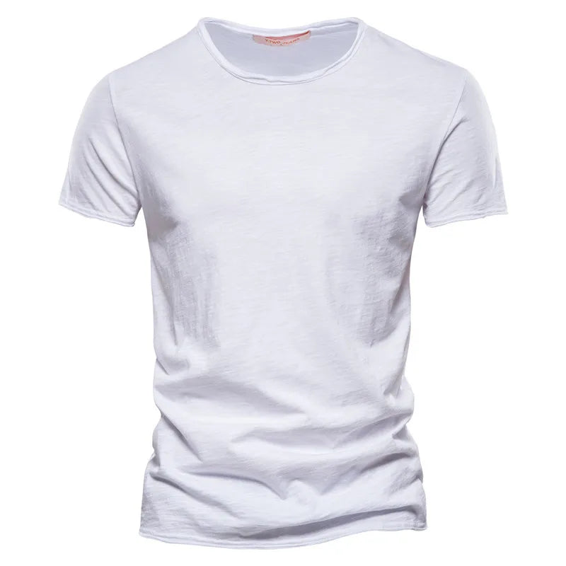 Mens Cotton T Shirt O Neck Short Sleeve Solid Casual Top