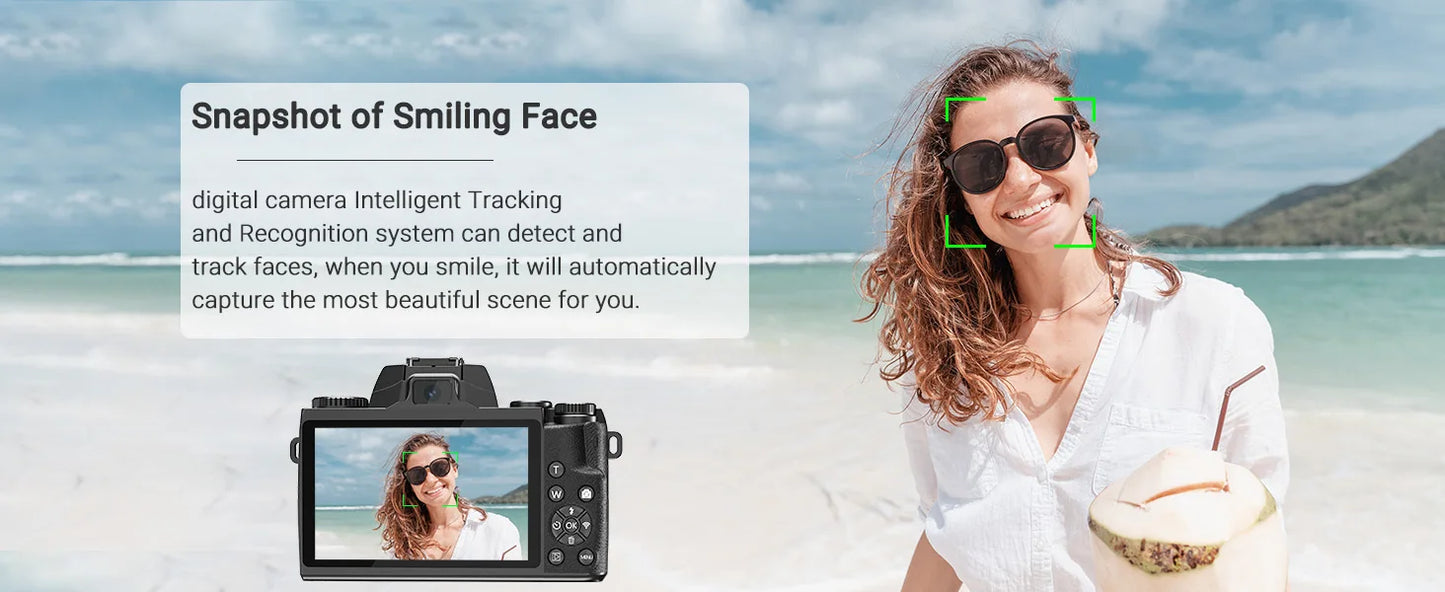 Gavonde 4K 64MP WiFi Vlogging Camera Front and Rear