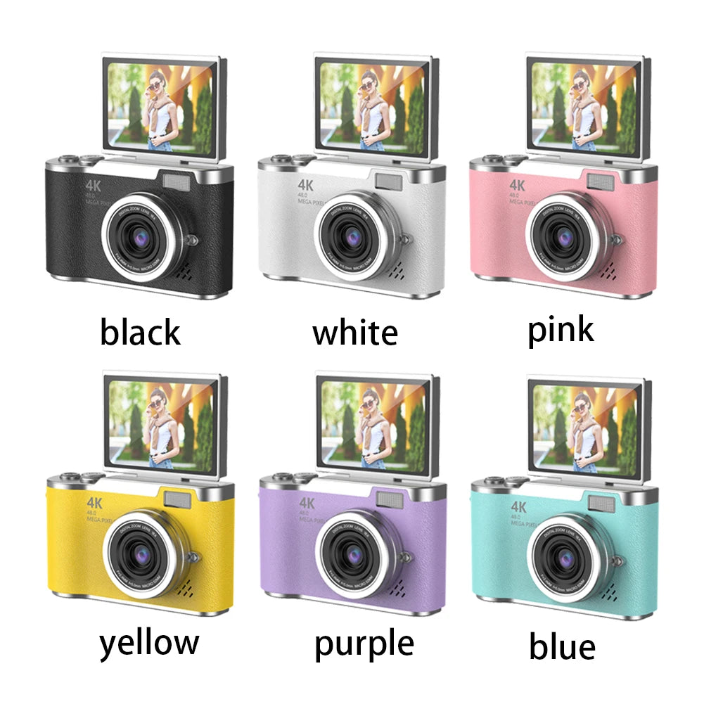 TAKEZERO 4K Digital Camera 48MP With 8X Zoom Flip Screen For Teens And Beginners