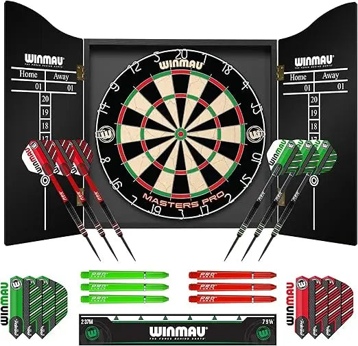 MastersPro ProfessionalGrade Bristle Dartboard AllInclusiveSet With Darts Shafts OcheIncluded