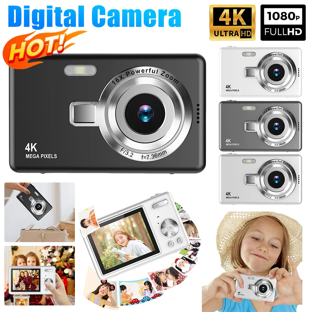 APWIKOGER 4K HD Digital Camera With 16x Zoom Camcorder Vlogging