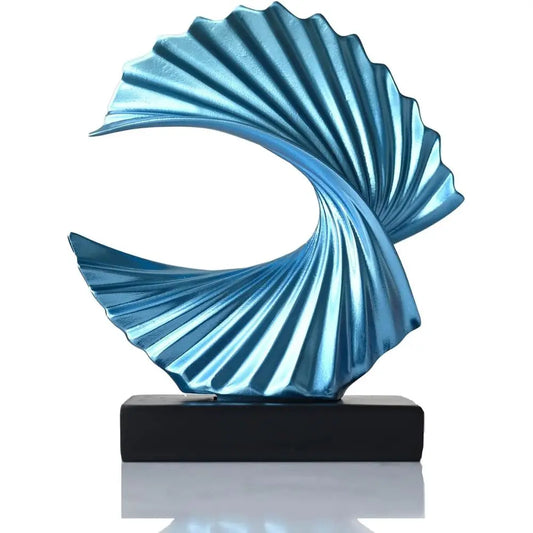 Abstract Ocean Wave Resin Tabletop Sculpture For Home Decor