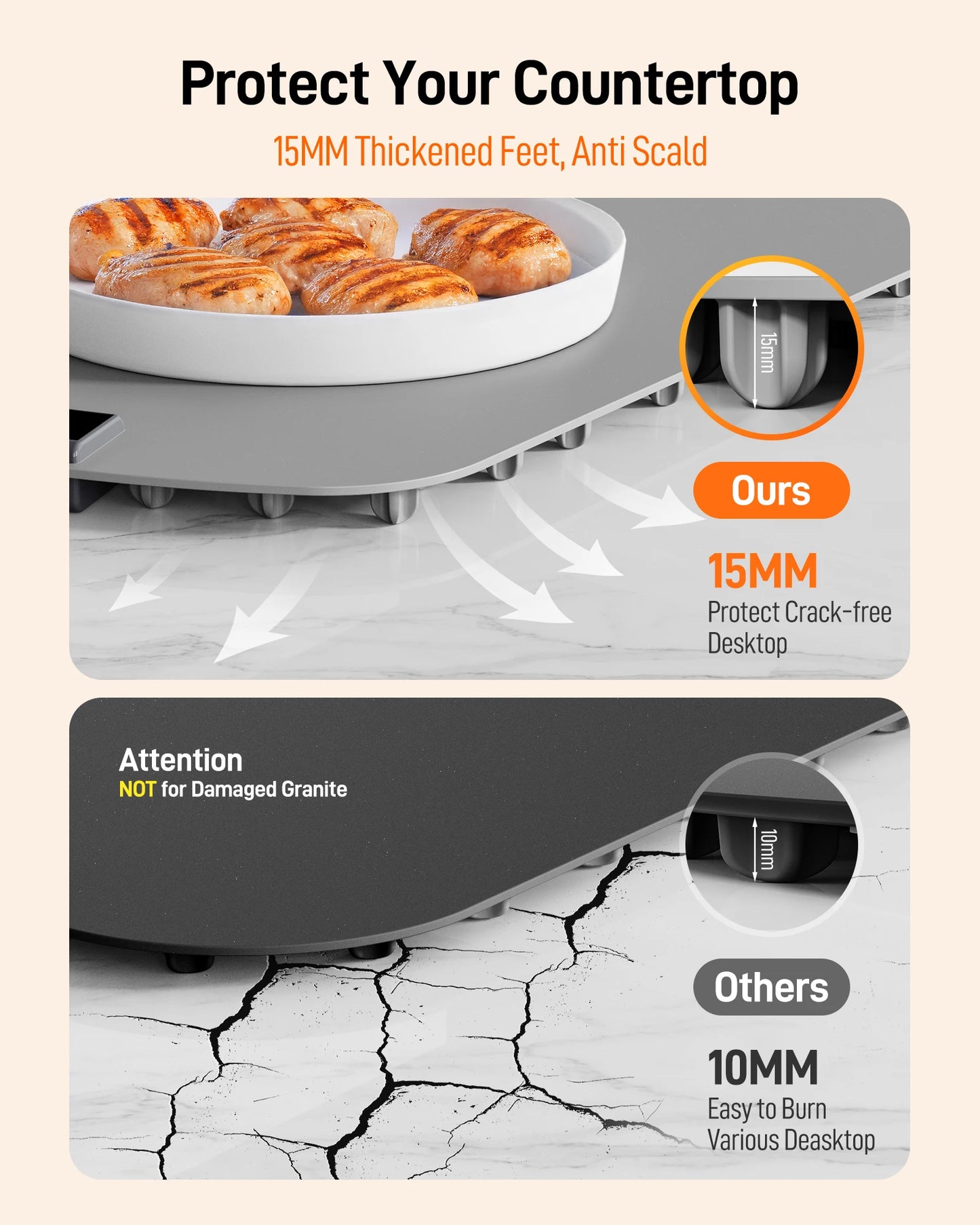 Electric Warming Tray 8 Heat Settings Portable Food Warmer