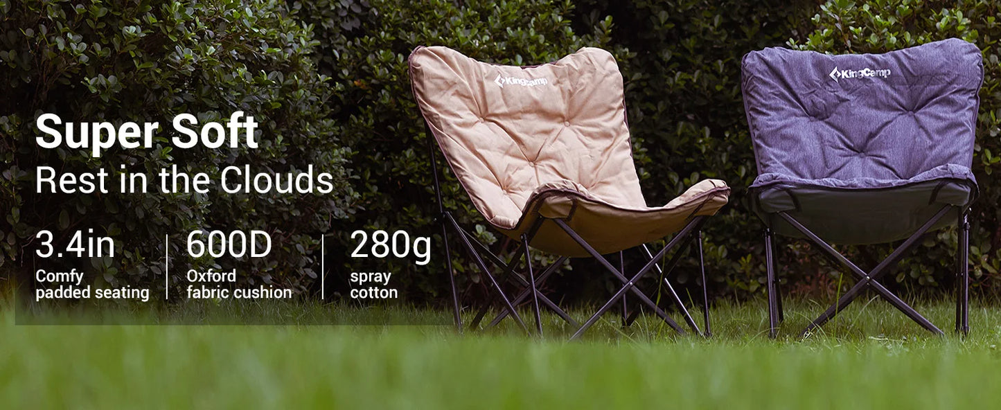 KingCamp Premium Upholstered Butterfly Camping Chair Portable Foldable For Travel