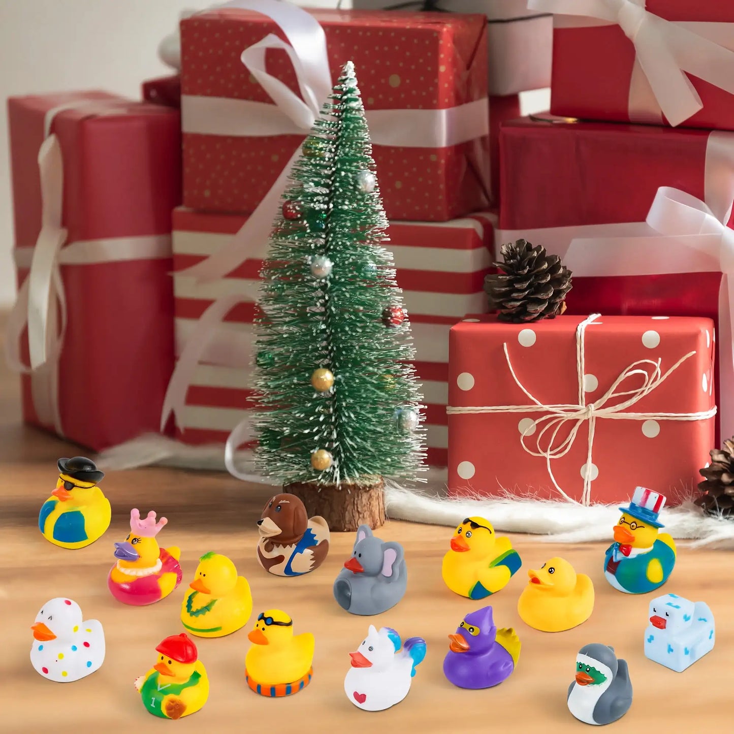Joyfy 120 Pack Mini Rubber Ducks Assorted Bath Toys