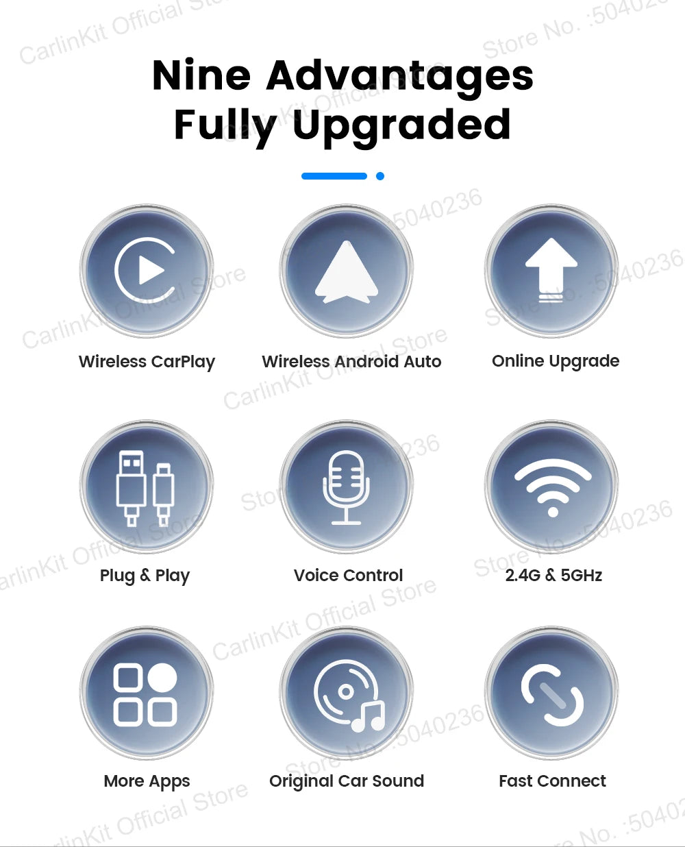 Carlinkit X1CA Baidu Carlife Wireless CarPlay Adapter 2In1