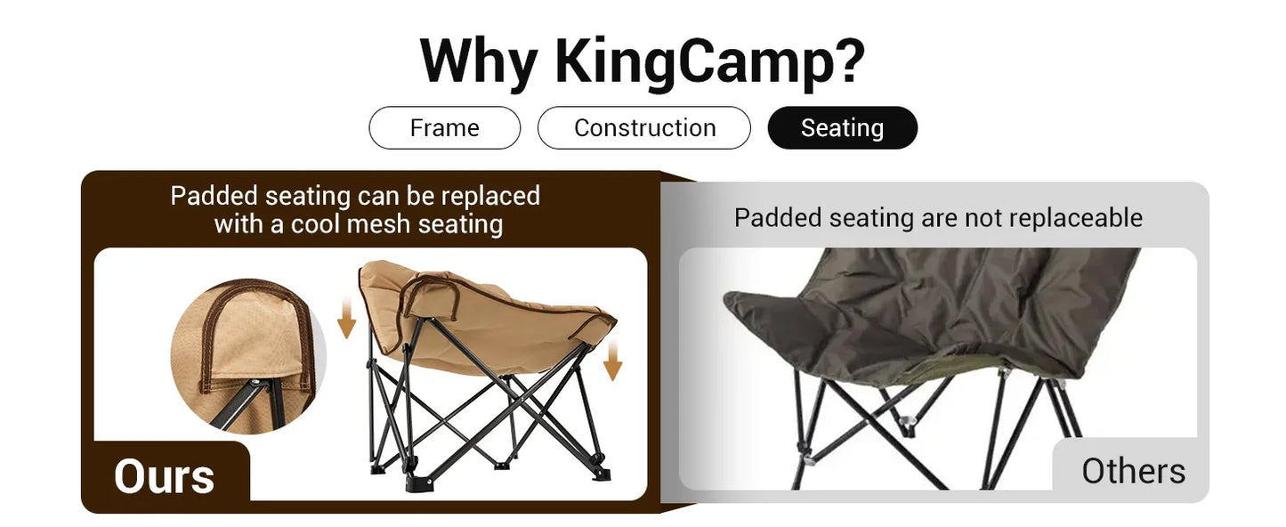 KingCamp Premium Upholstered Butterfly Camping Chair Portable Foldable For Travel