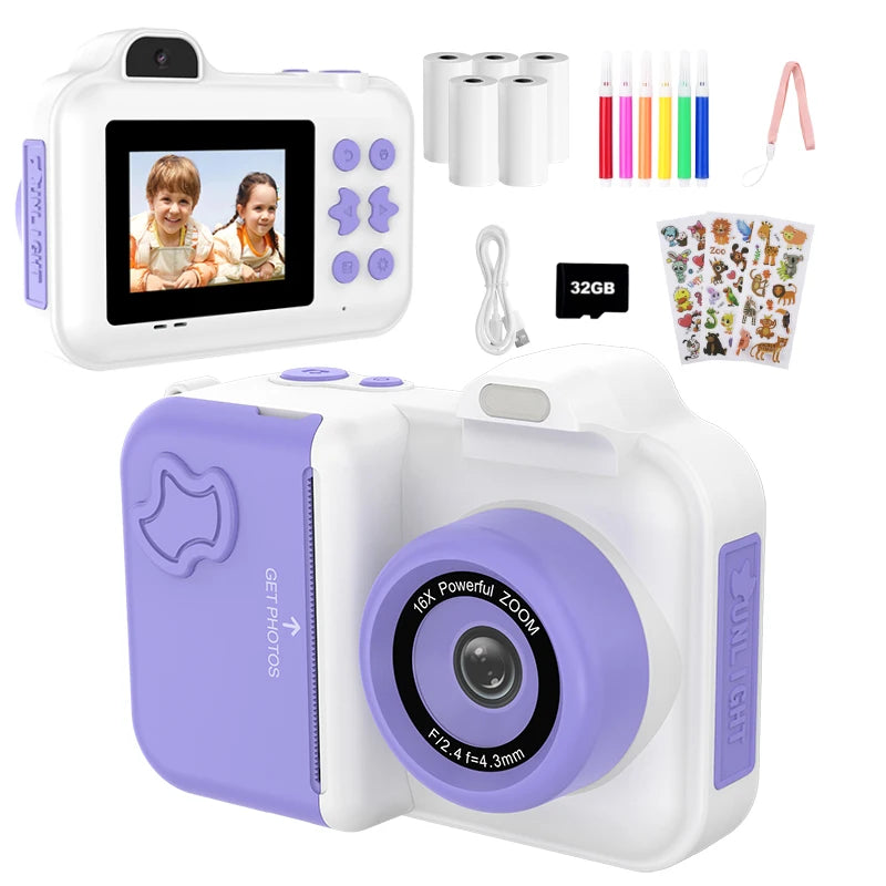 Misirun Kids Instant Print Camera Mini Digital Photo Camera