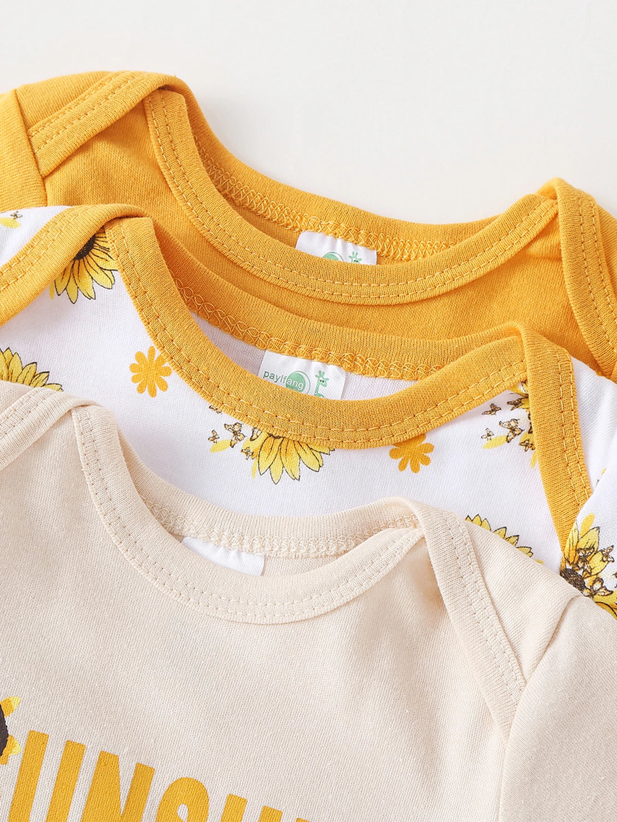 3 Pack Cotton Long Sleeve Baby Rompers With Space Print