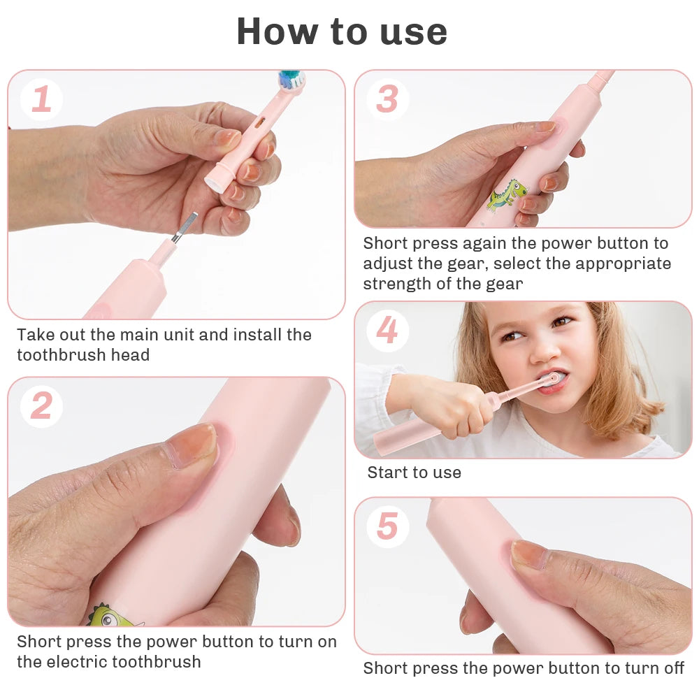 AFDEAL Rotating Electric Toothbrush With 4 Heads And 5 Modes