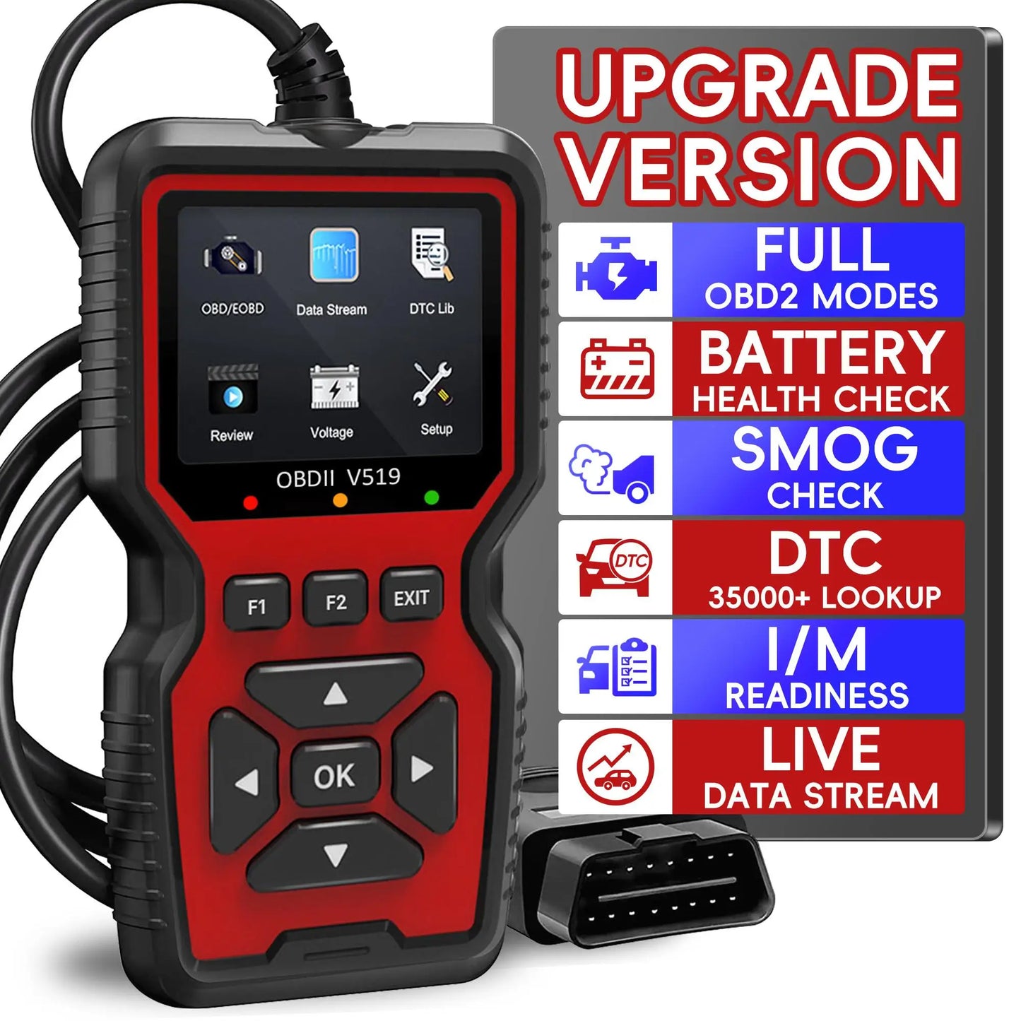 Hign Concerned OBD2 Scanner With Live Data OBDII Diagnostic Code Reader For Check Engine Light V519