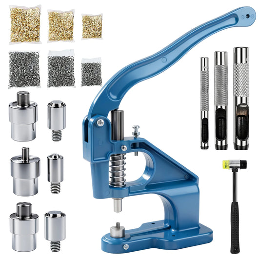 Manual Grommet Eyelet Punch Tool With 6 10 12mm Dies