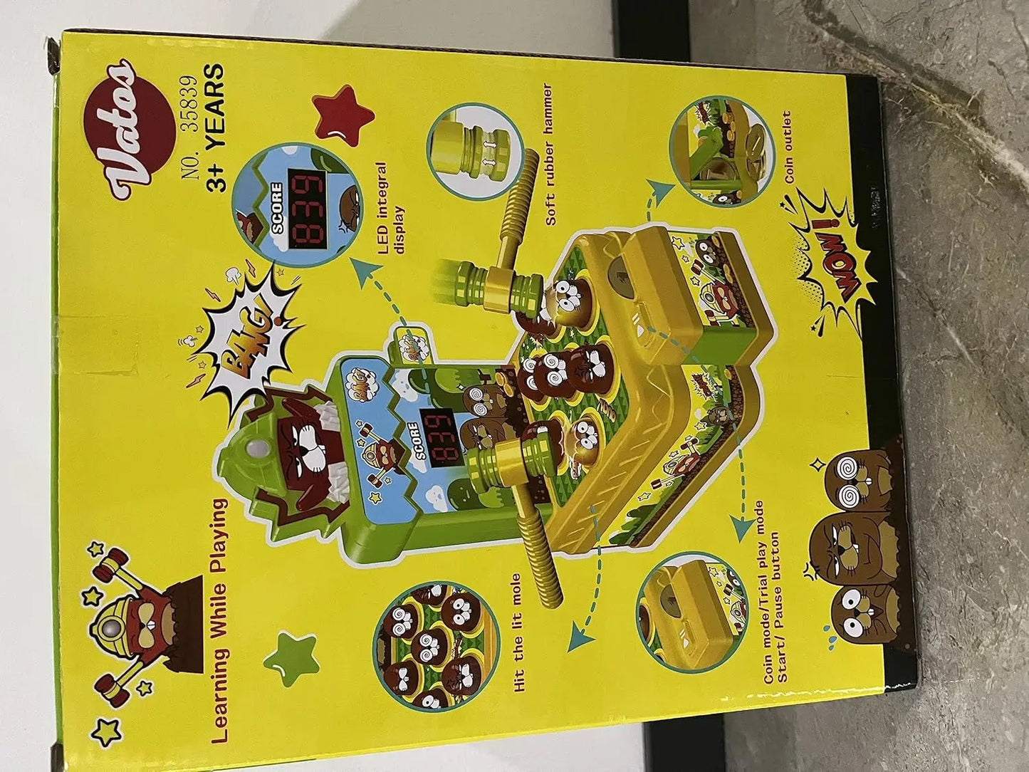 VATOS Mini Coin Operated Arcade Game Bank With 2 Hammers