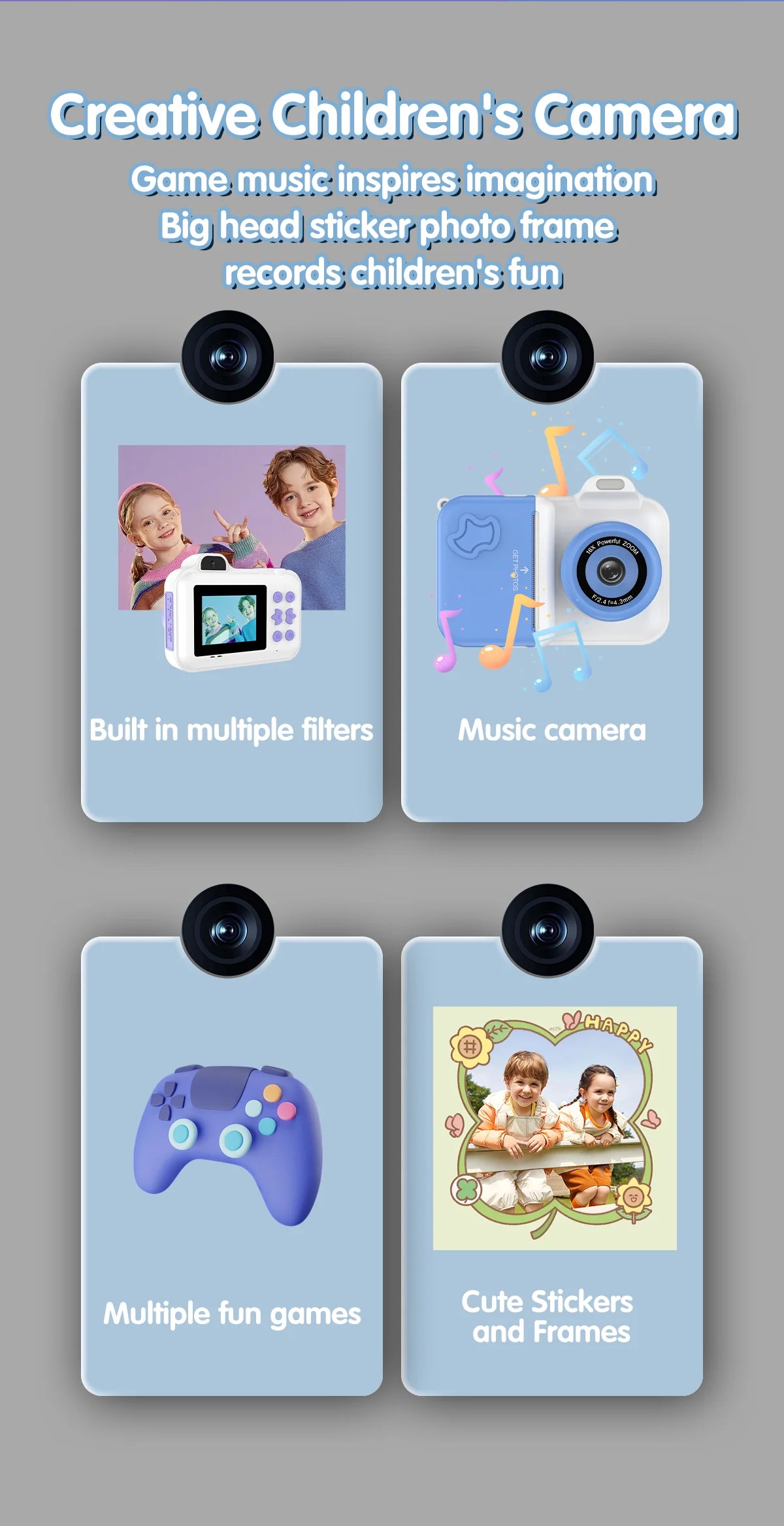 Misirun Kids Instant Print Camera Mini Digital Photo Camera