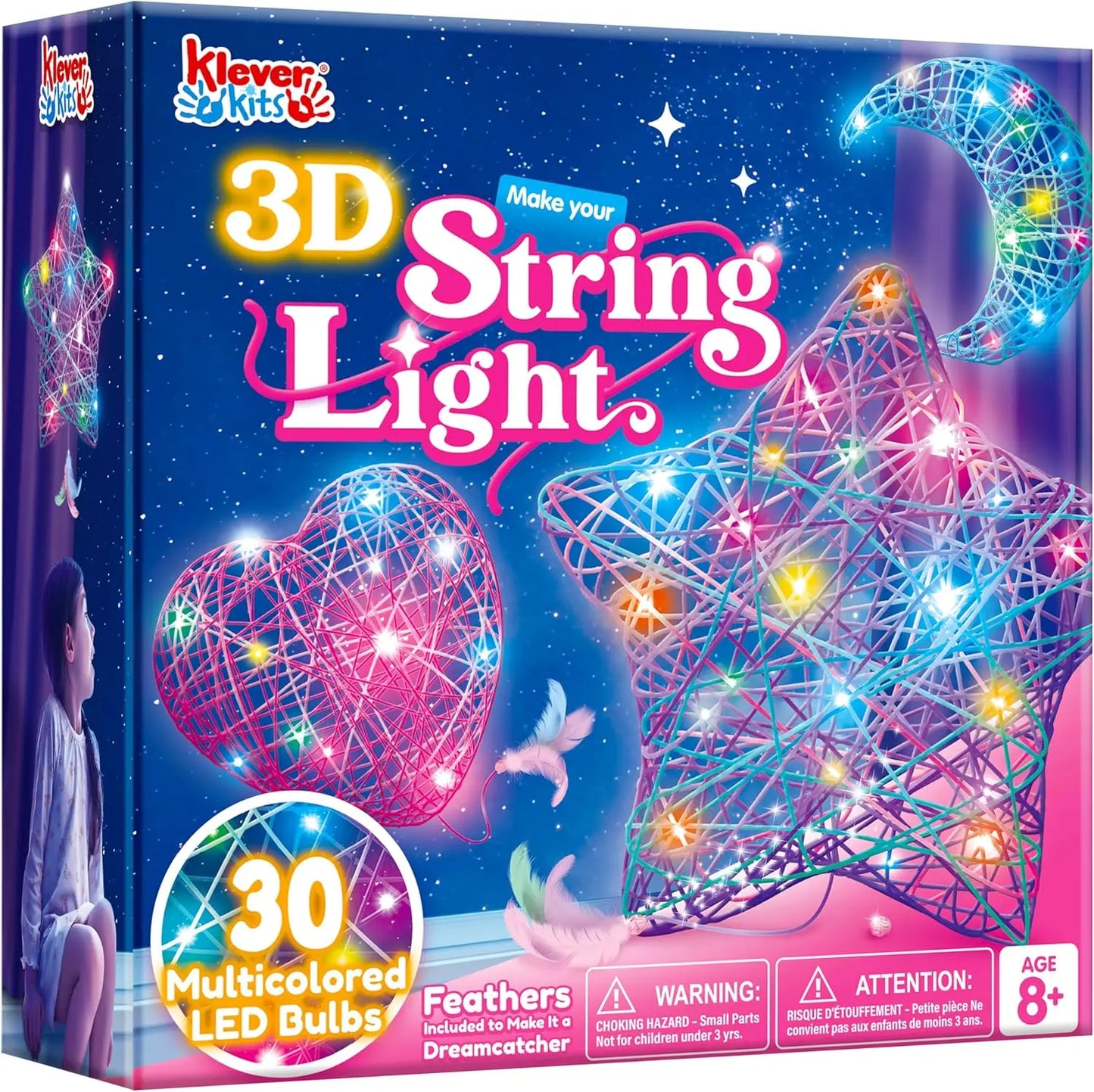 Joyfy ThreeDimensional String Art Kit Light Up LED Bulbs Set