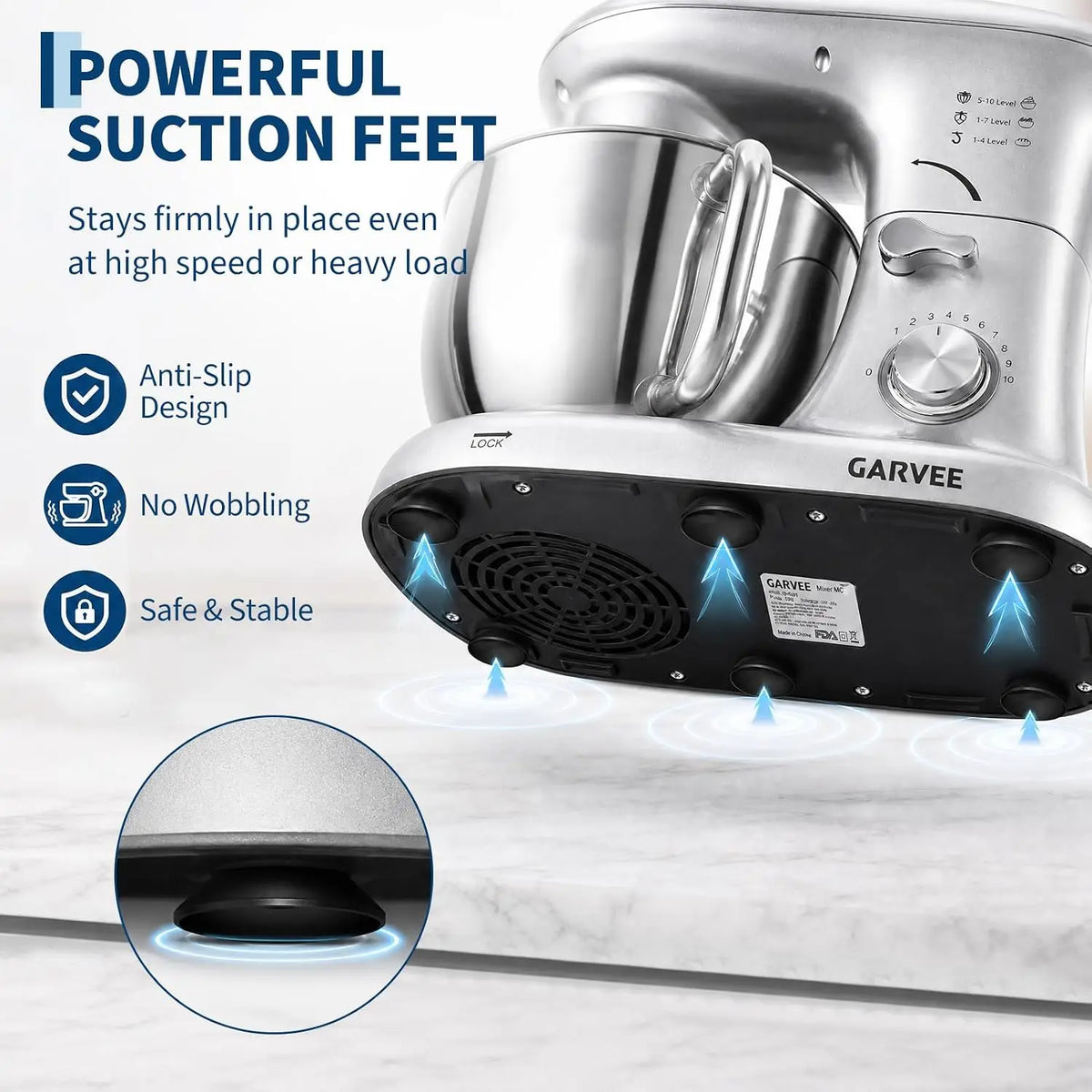 Tacleekii 500W Tilt Head Stand Mixer with Stainless Steel Bowl