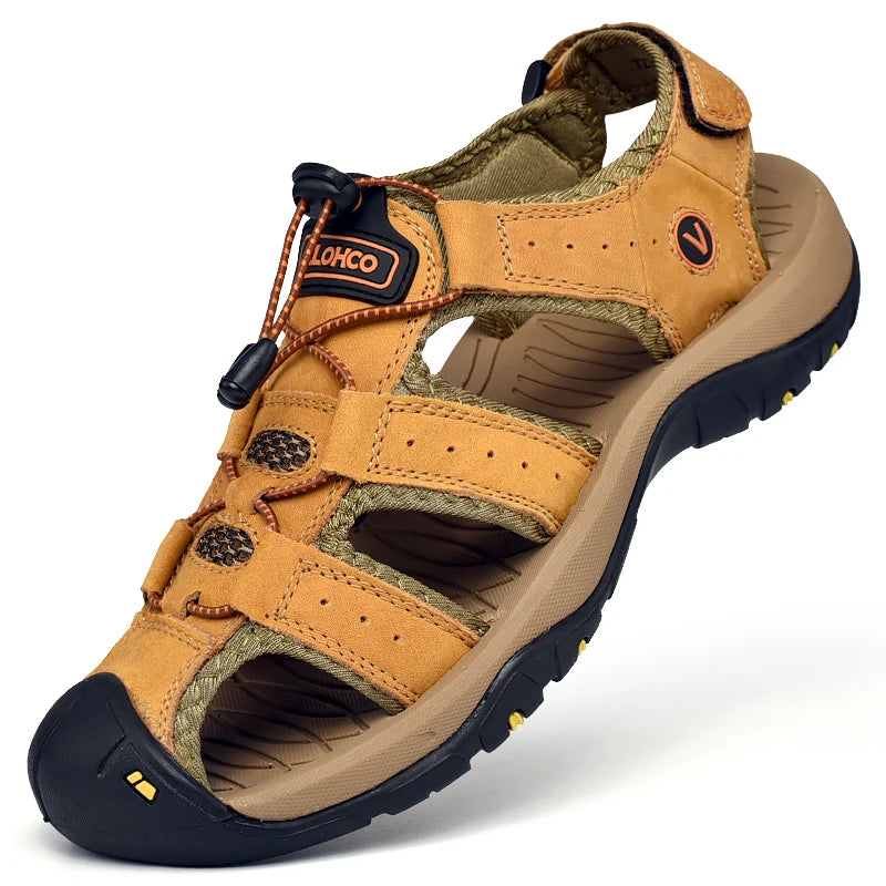 CLOHOO Men's Breathable Beach Sandals Slip On Shoes