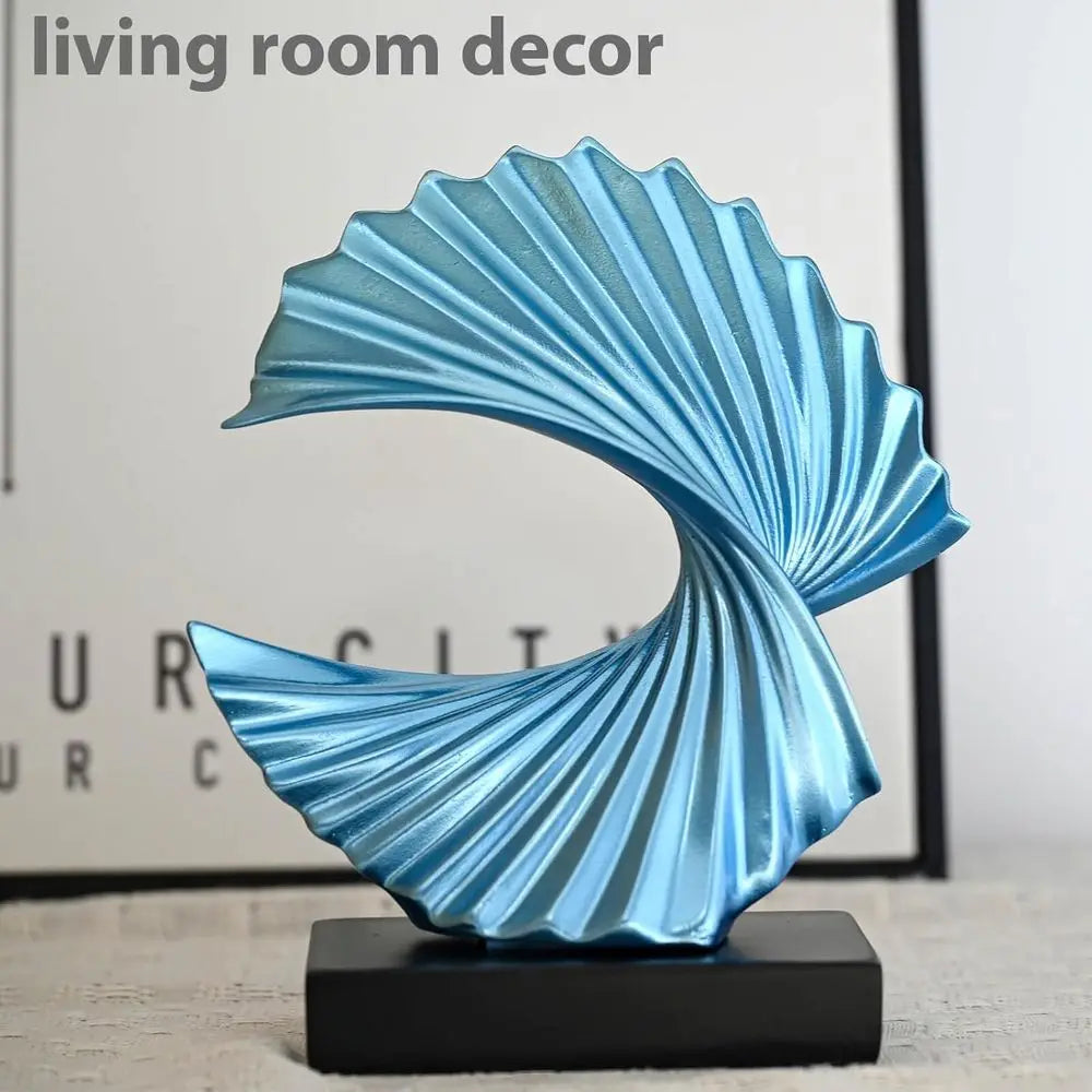 Abstract Ocean Wave Resin Tabletop Sculpture For Home Decor