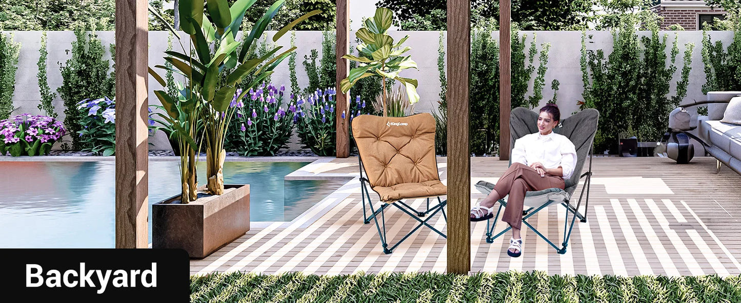 KingCamp Premium Upholstered Butterfly Camping Chair Portable Foldable For Travel