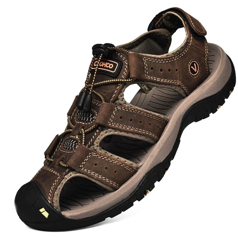 CLOHOO Men's Breathable Beach Sandals Slip On Shoes