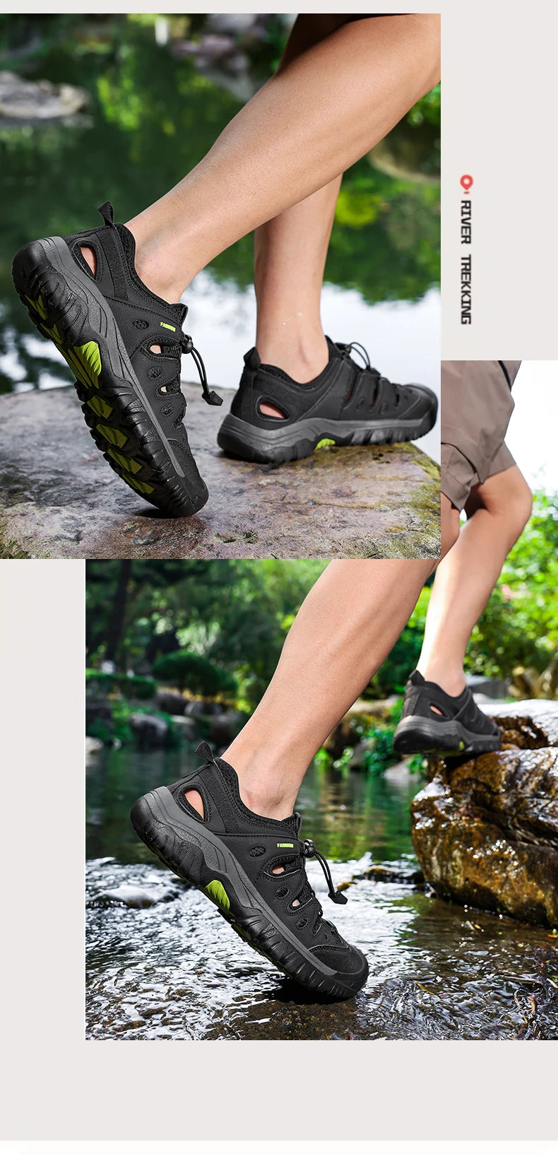 Sxfdneay Men Sandals Beach Shoes Breathable Anti Slip SlipOn