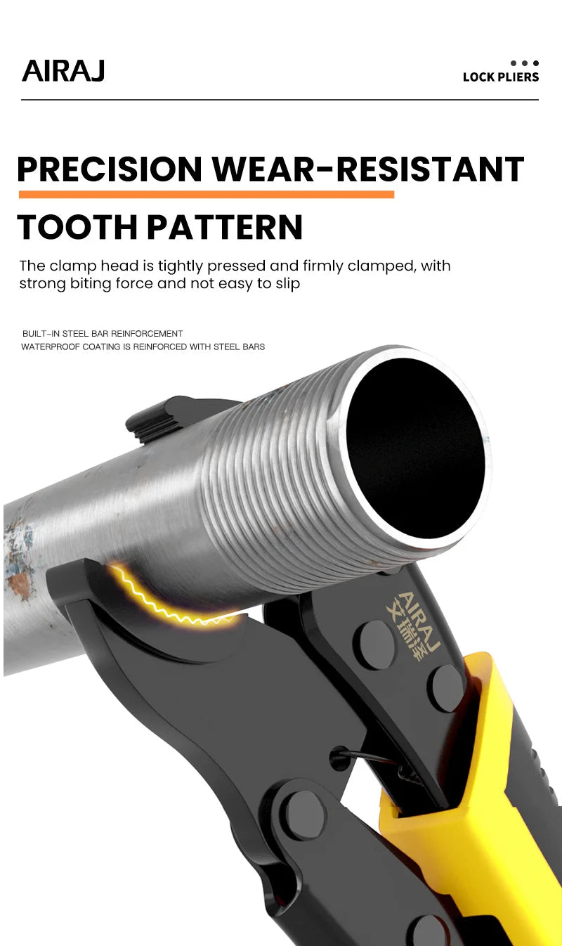 AIRAJ 5 Piece Locking Pliers Set Quick Release Curved Mouth