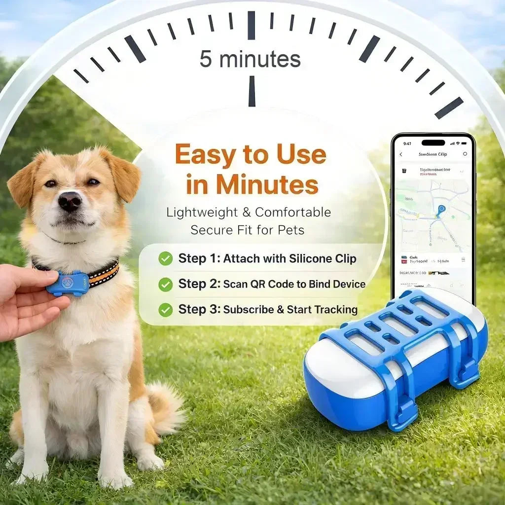 GPS Pet Tracker for Dogs and Cats Waterproof