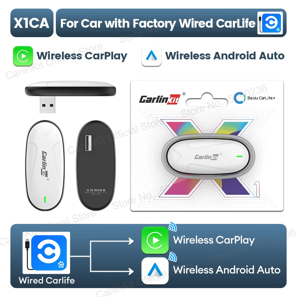 Carlinkit X1CA Baidu Carlife Wireless CarPlay Adapter 2In1