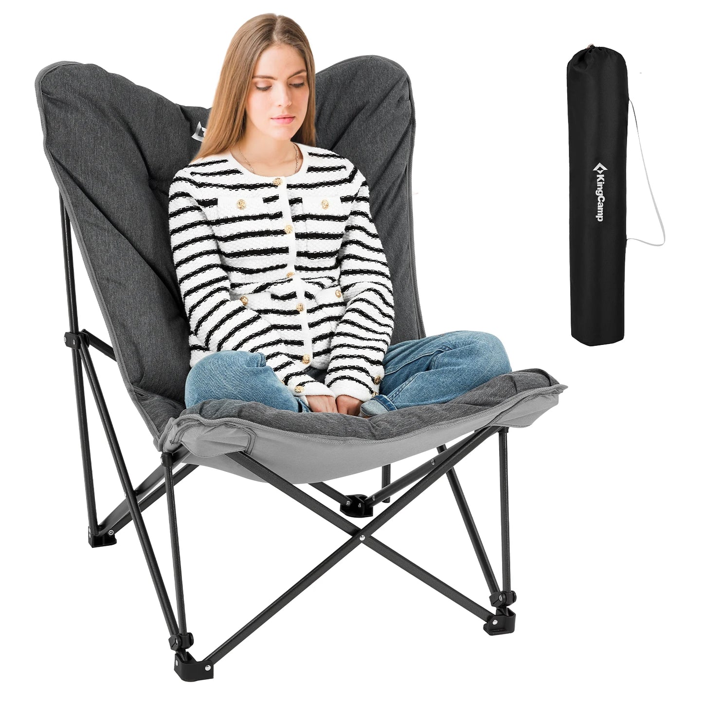 KingCamp Premium Upholstered Butterfly Camping Chair Portable Foldable For Travel