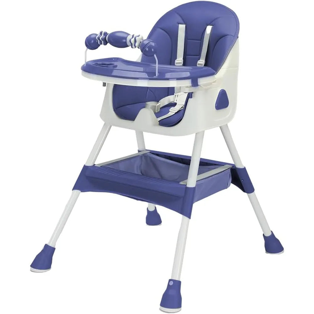 UBRAVOO Foldable Baby High Chair With Tray And Toy Rack