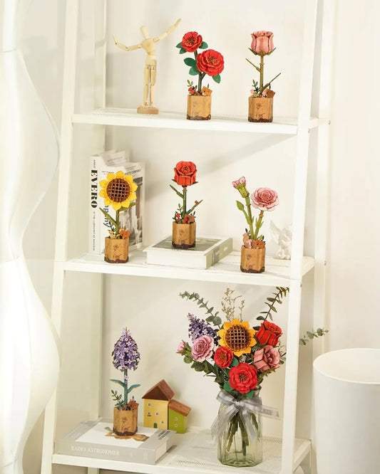 ROKR 3D Wooden Rose Bouquet Kit DIY Floral Puzzle Decor