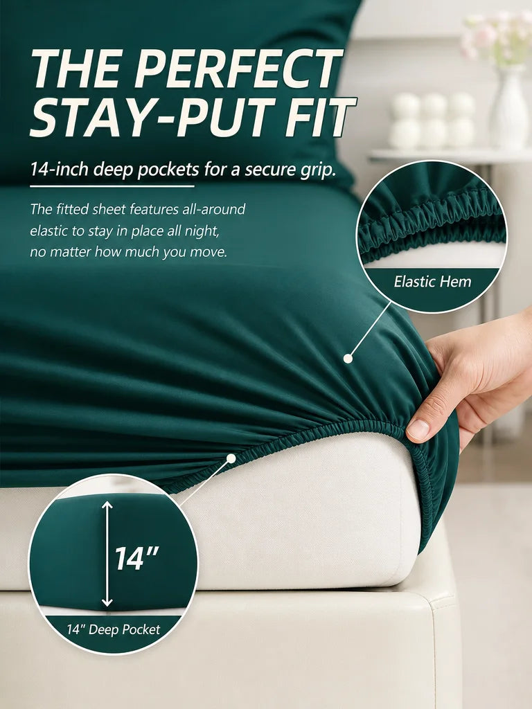 easYum CN 7 Piece Brushed Polyester Bedding Set For All Seasons
