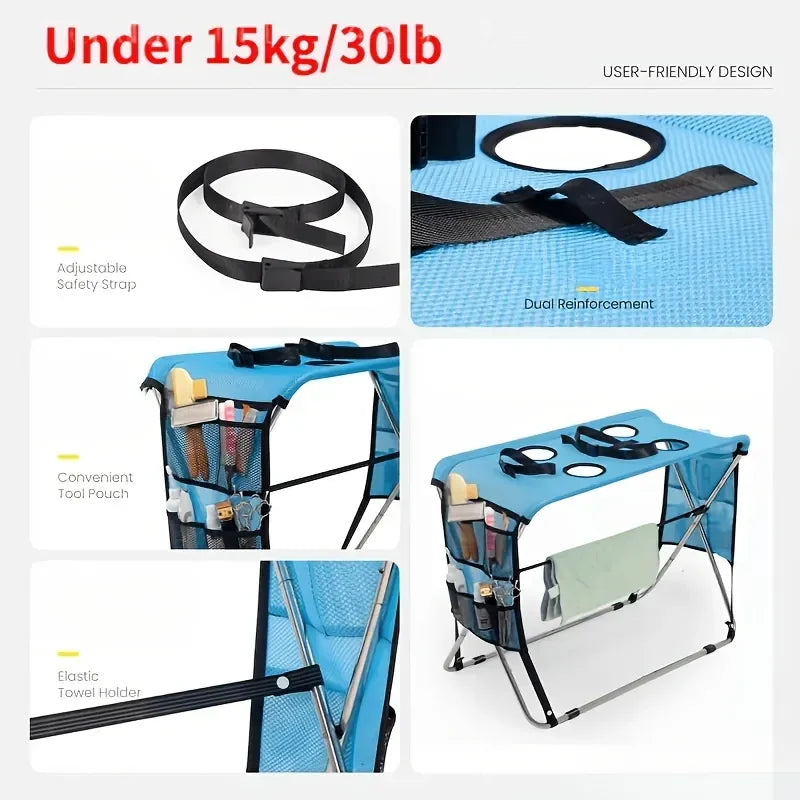 Foldable Pet Grooming Hammock Stand with Stainless Steel Frame