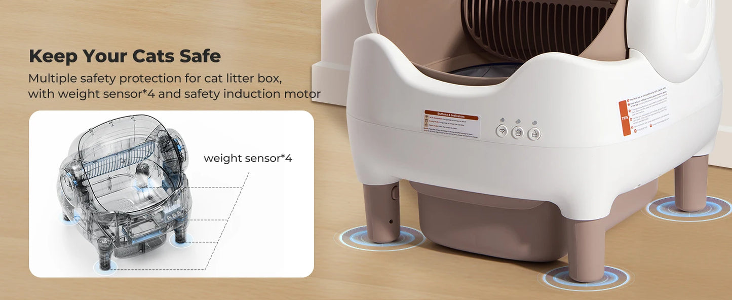 Lunapurr Self Cleaning Litter Box Automatic Cat Litter Box