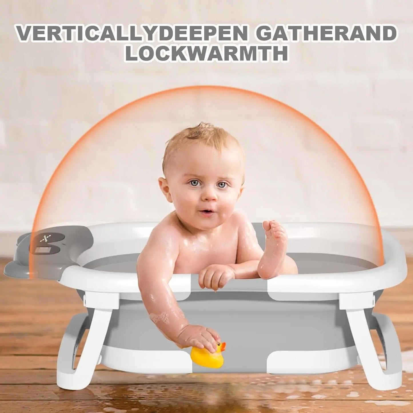 Foldable Baby Bathtub With Bath Cushion And Thermometer