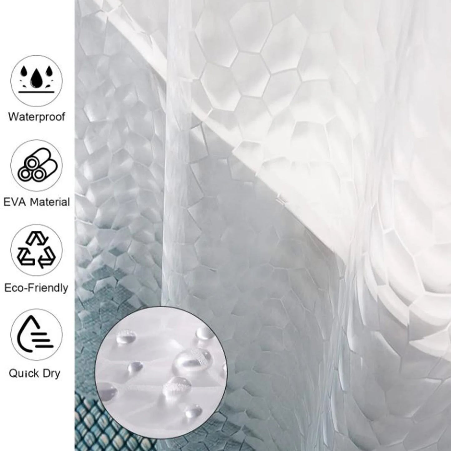 Craft of Weaving Geometric Waterproof Shower Curtain Mildew Proof