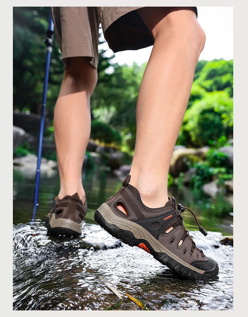Sxfdneay Men Sandals Beach Shoes Breathable Anti Slip SlipOn