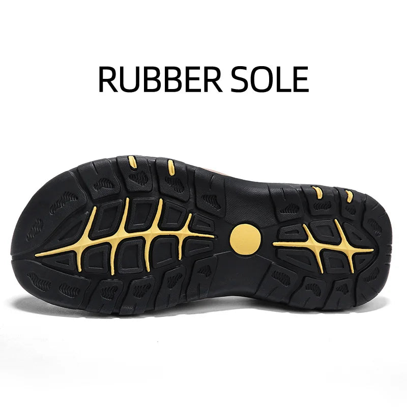CLOHOO Men's Breathable Beach Sandals Slip On Shoes