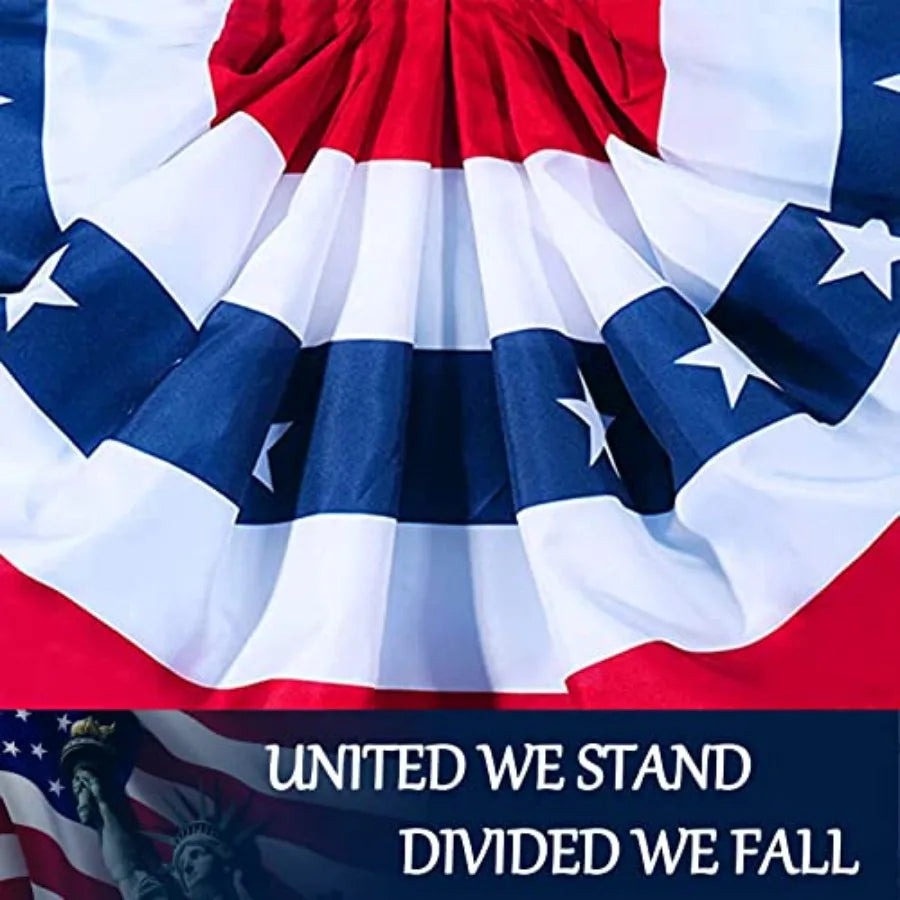 American Pleated Fan Flag Bunting Patriotic Banner Indoor Outdoor