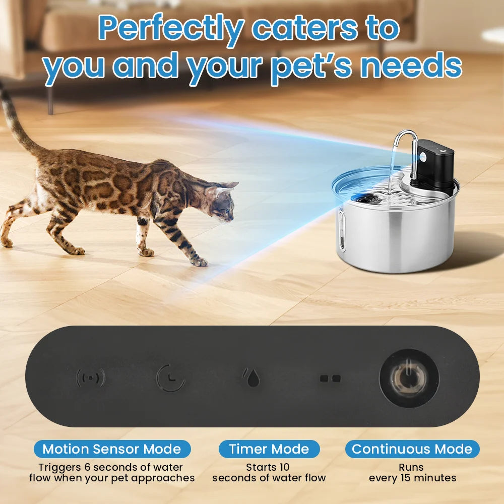 Cityflee Smart Stainless Steel Cat Water Fountain Dispenser