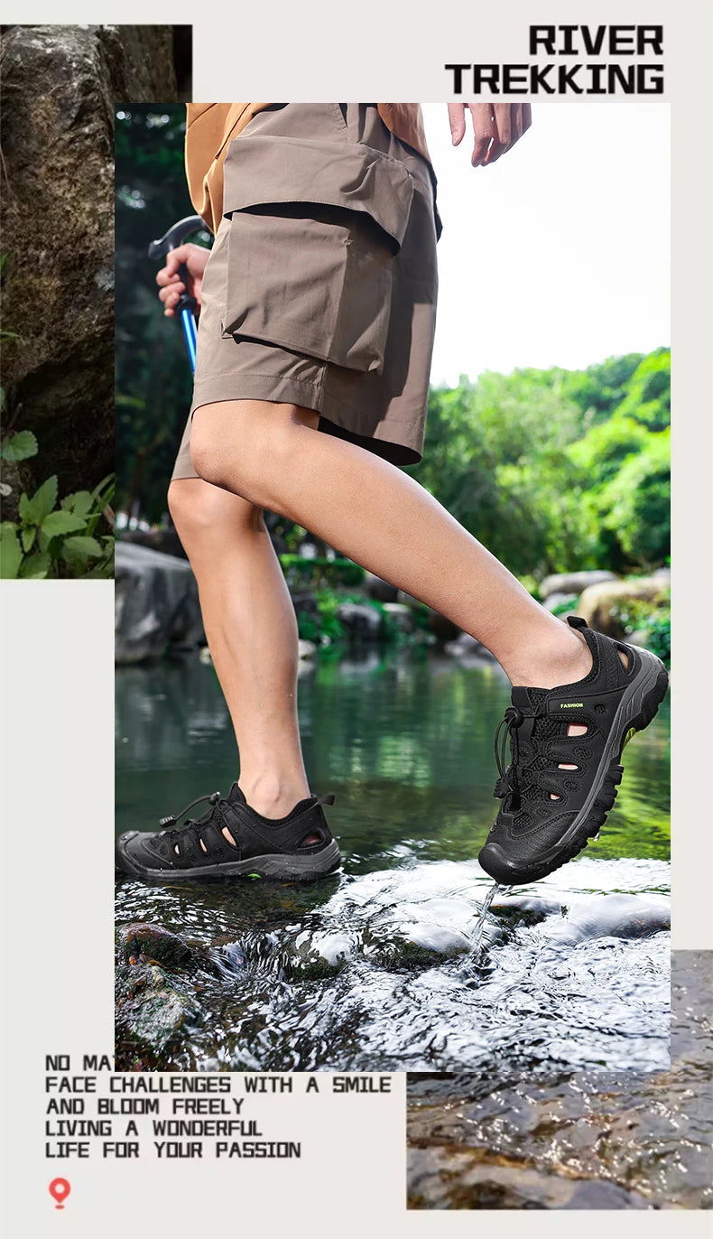 Sxfdneay Men Sandals Beach Shoes Breathable Anti Slip SlipOn