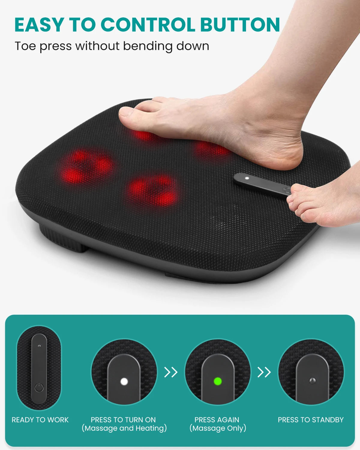 Nekteck Shiatsu Foot Massager With Heat And Infrared