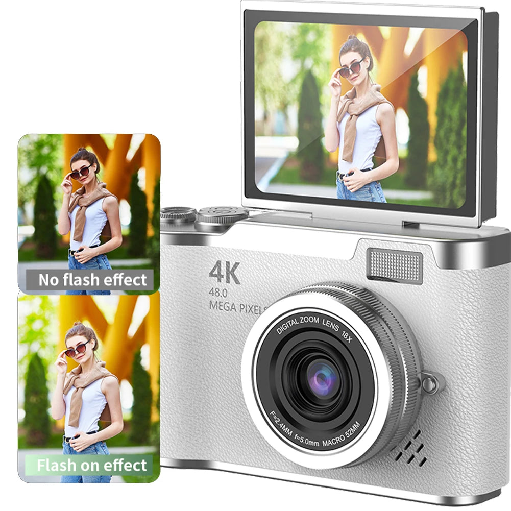 TAKEZERO 4K Digital Camera 48MP With 8X Zoom Flip Screen For Teens And Beginners