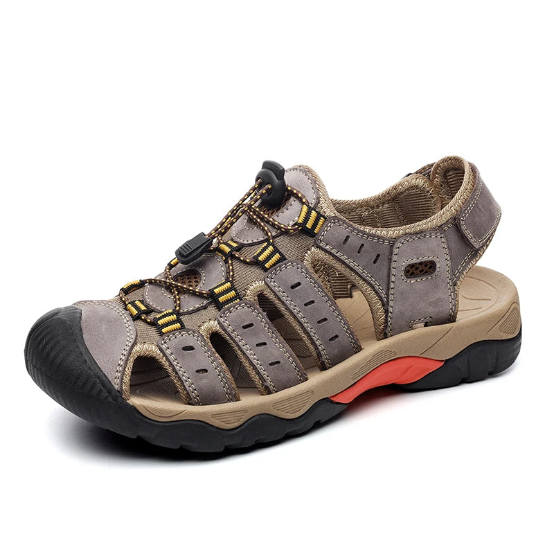 MIXIDELAI Men Sandals Genuine Leather Outdoor Rome Design
