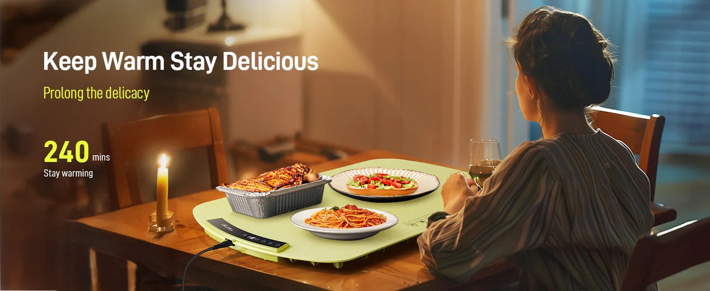 Electric Warming Tray 8 Heat Settings Portable Food Warmer