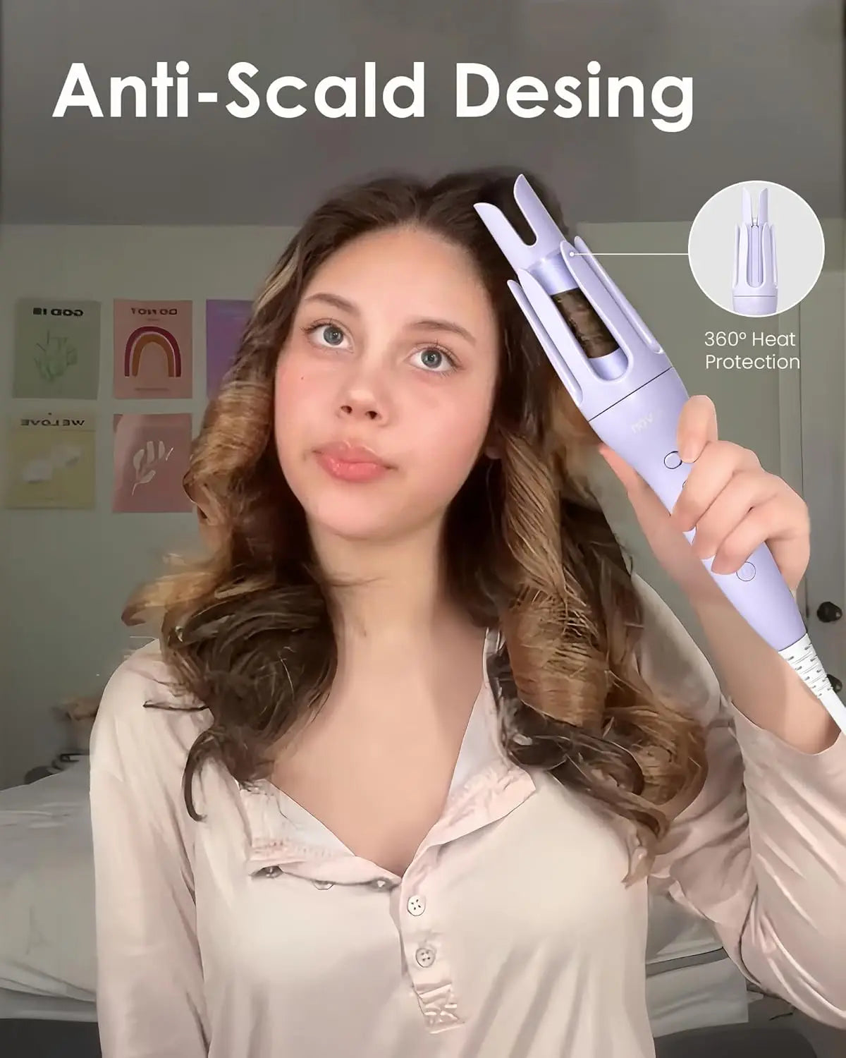 NOVUS Rotating Curling Iron for Effortless Beach Waves