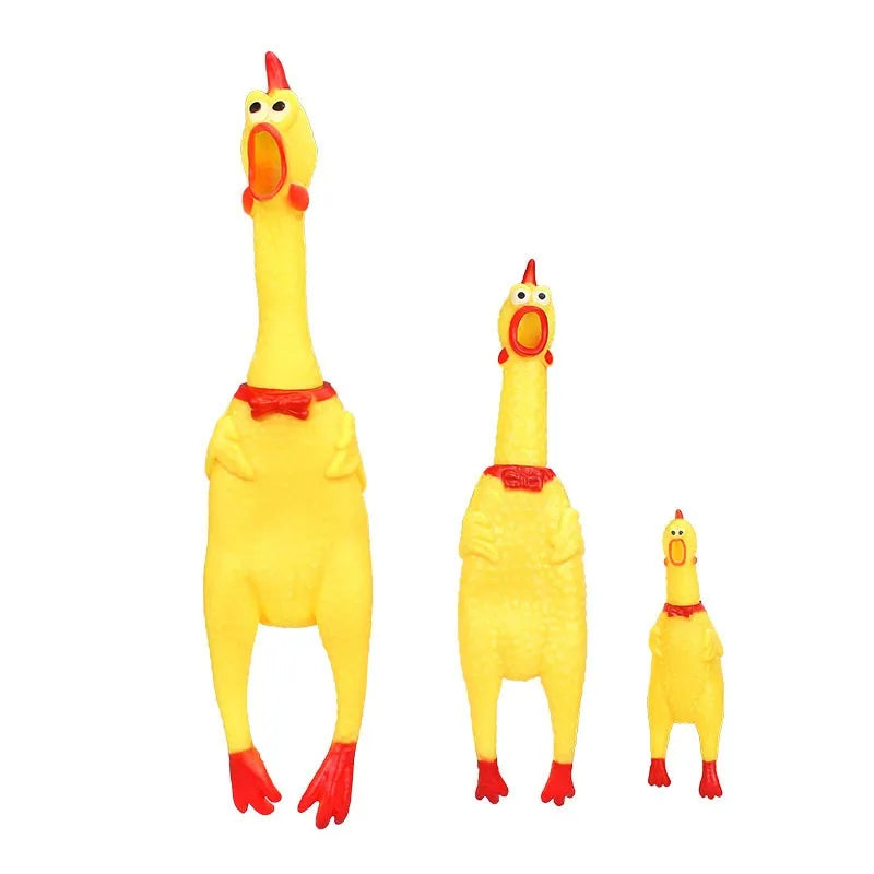 DKSTINYE Squeaky Chicken Dog Toy Rubber Chew Squeaker